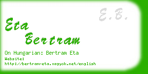 eta bertram business card